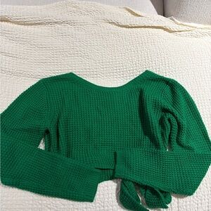 SHEIN Vibrant Green Knit Top